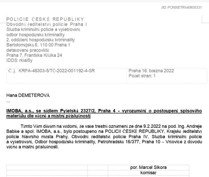 Trestn Ozn men Babi Star IMOBA Co je s andrejem babisem mladsim